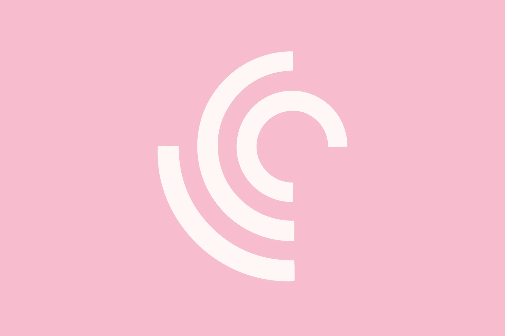 The Univid logo mark, three nested off-white arcs on a soft pink background